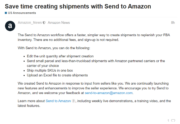 亞馬遜FBA賣家想在創建發貨上省時間，來看看亞馬遜新推功能吧